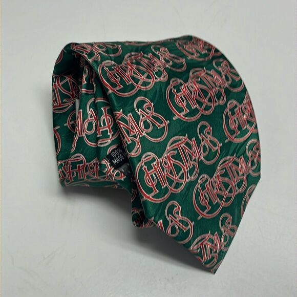 Keith Daniel Men’s Christmas Red Green Handmade Silk Tie Christmas - Picture 6 of 11
